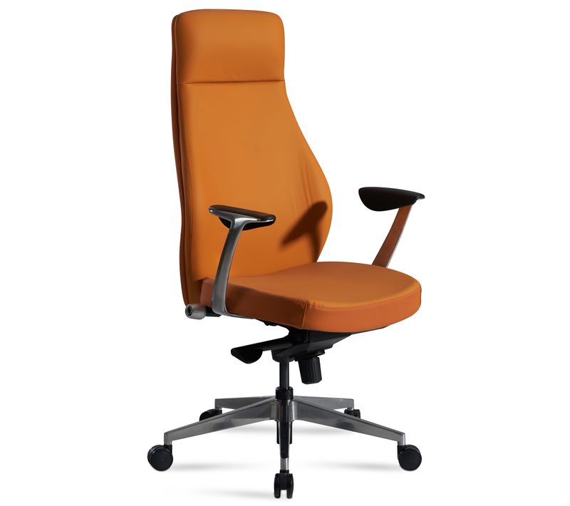 Chaise De Bureau Simili Cuir Fauteuil Ergonomique Siège Pivotante 120 Kg Caramel