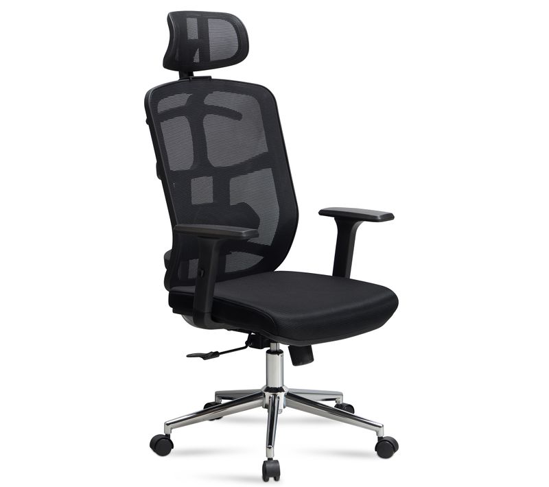Chaise De Bureau Tissu Noir Fauteuil Ergonomique Siège Pivotante 120 Kg