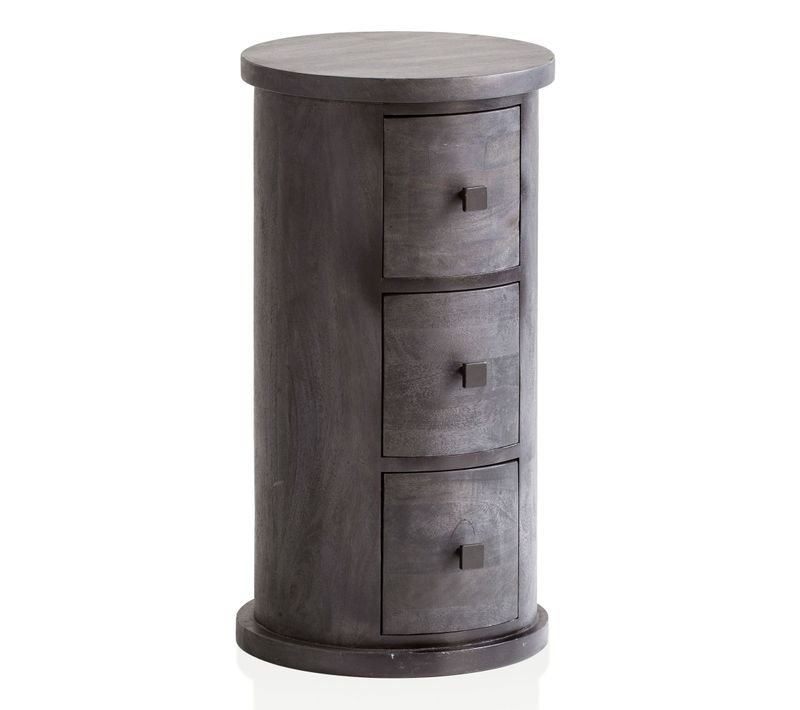 Buffet Ronde Commode Mango Bois Massif Avec Tiroirs Moderne Chambre