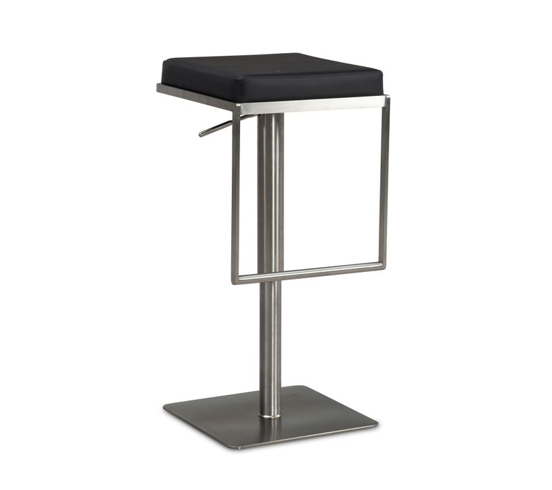 Tabouret De Bar Noir Moderne Métal Simili Cuir Chaise De Bar Haute 110kg