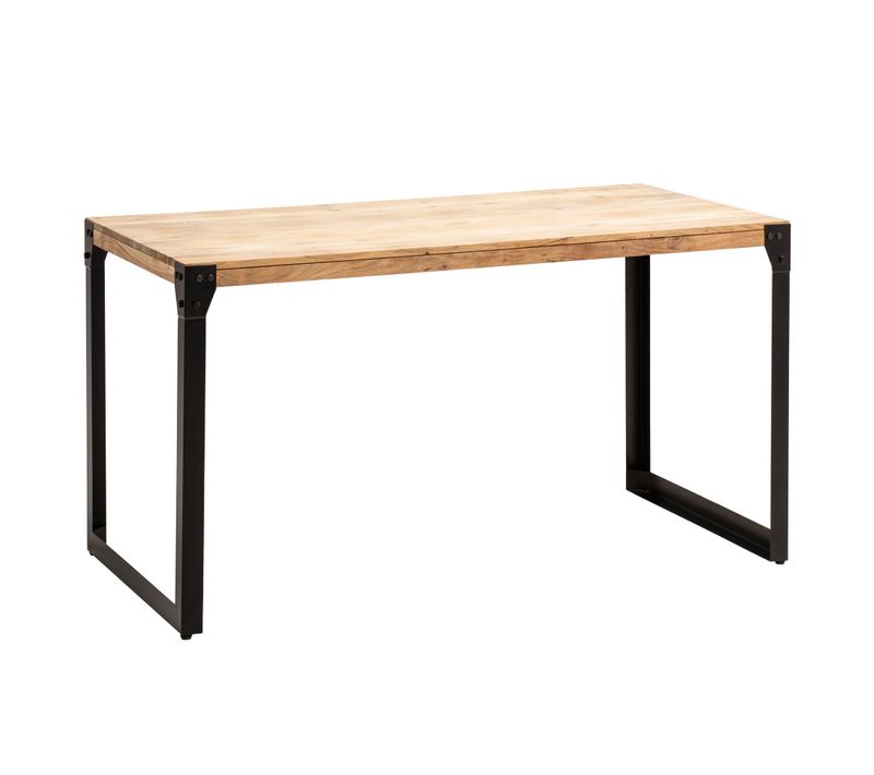 Table De Salle à Manger 120 Cm Bois Massif Métal Industriel Cuisine