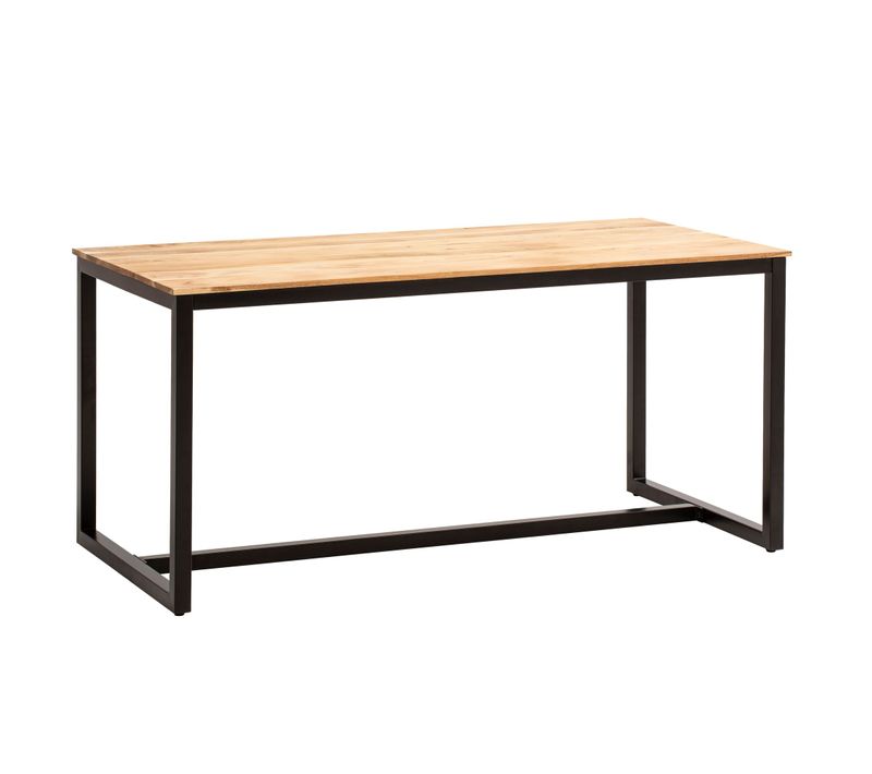 Table De Salle à Manger Bois Massif Métal Cuisine Grande Rectangulaire 140 Cm