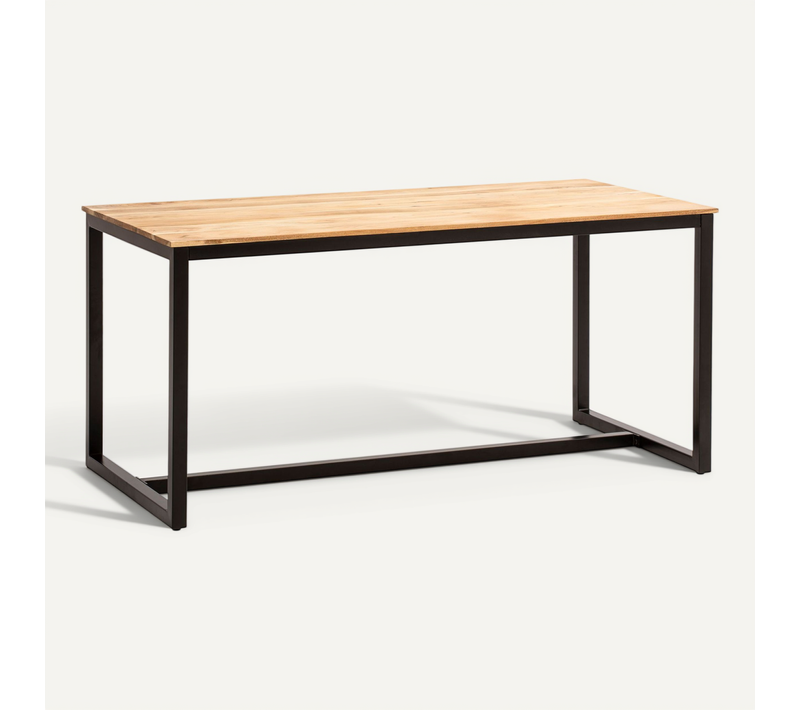 Table De Salle à Manger Bois Massif Métal Cuisine Grande Rectangulaire 180 Cm