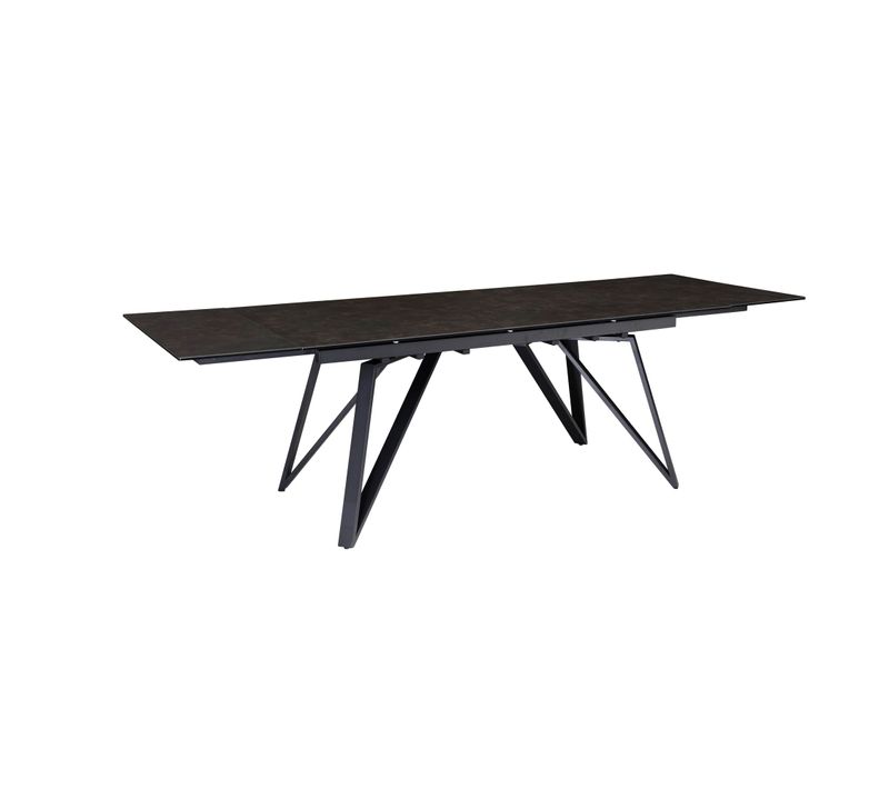 Table De Salle à Manger 180 - 260 Cm Extensible Céramique Grande Moderne Noir