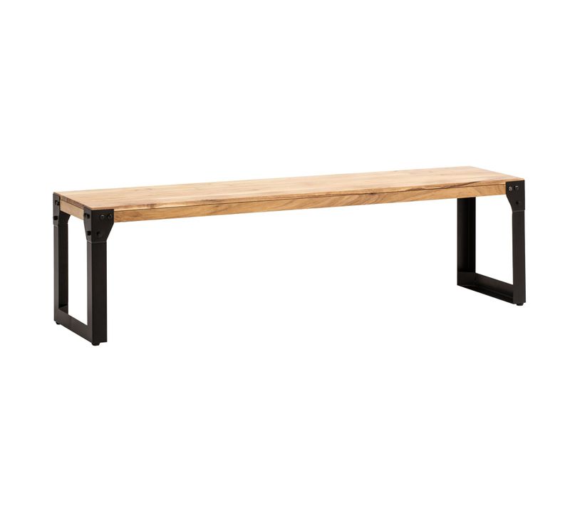 Banc Salle à Manger Cuisine Bois Massif Acacia Métal Style Industriel