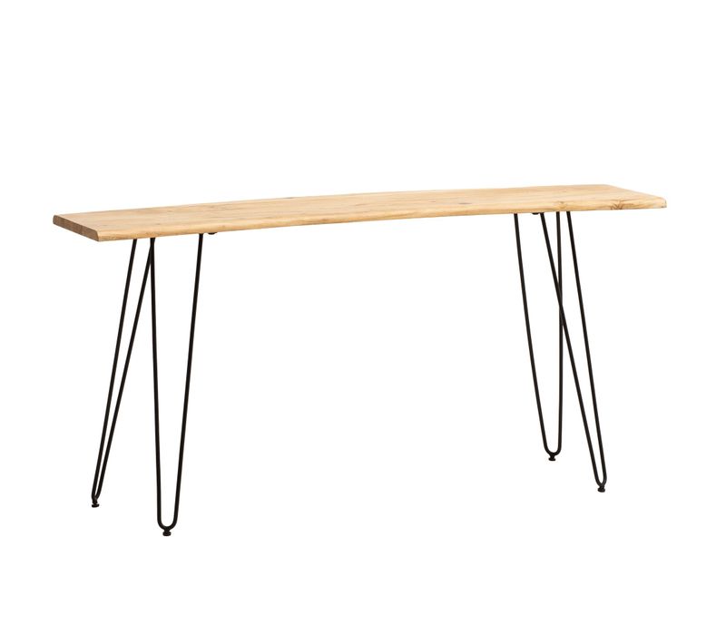 Bureau 150 Cm Bois Massif Table D'ordinateur Avec Pieds Épingle Moderne