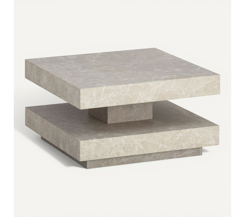 Table Basse Canapé De Salon 60 Cm Carré Moderne Avec Espace De Rangement