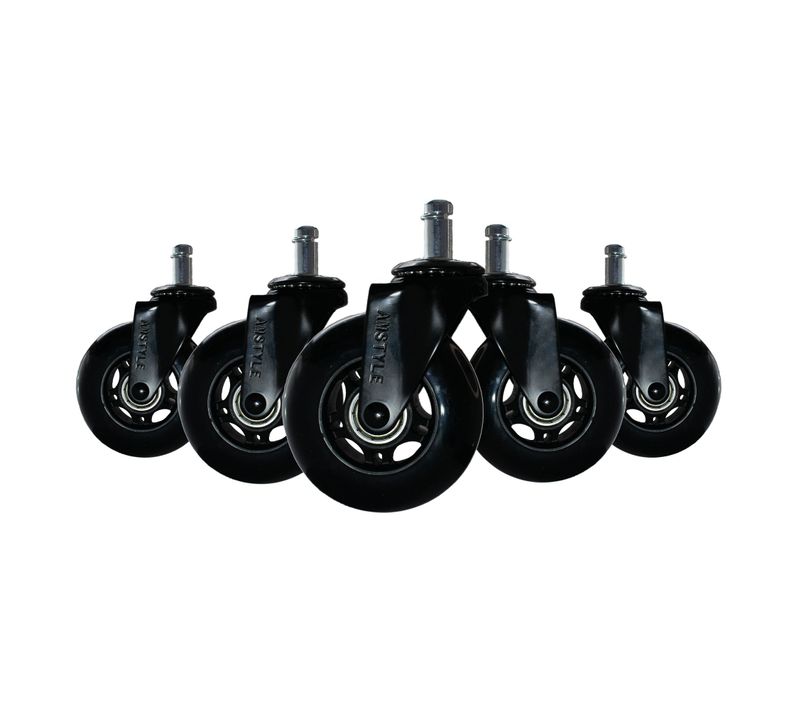 Lot De 5 Roulettes Universelles Silencieuses Pivotantes Noires Moderne