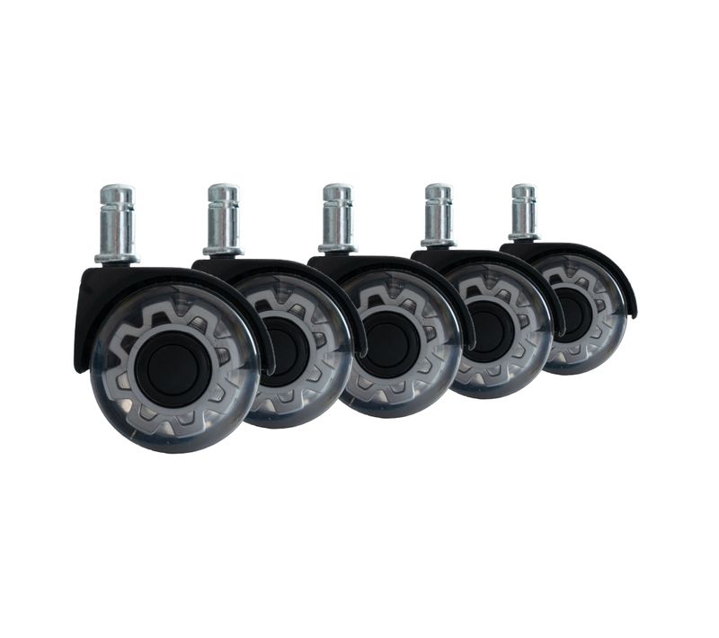 Lot De 5 Roulettes Universelles Robustes à Roulement Moderne Pivotant Argente