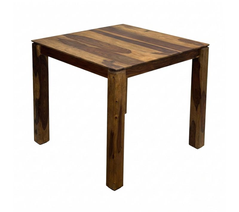 Table De Salle à Manger Bois Massif 80cm Sheesham Cuisine 4 Personnes Carrée