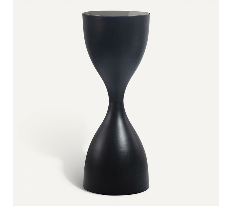 Table D'appoint Alu Verre 23cm Noire Table De Salon Table Basse Ronde Moderne