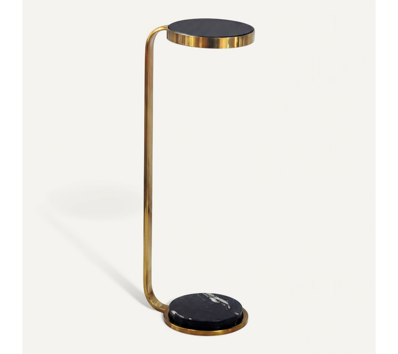 Table D'appoint 72cm Plateau Marbre Noir Table De Salon Table Basse Verre Rond