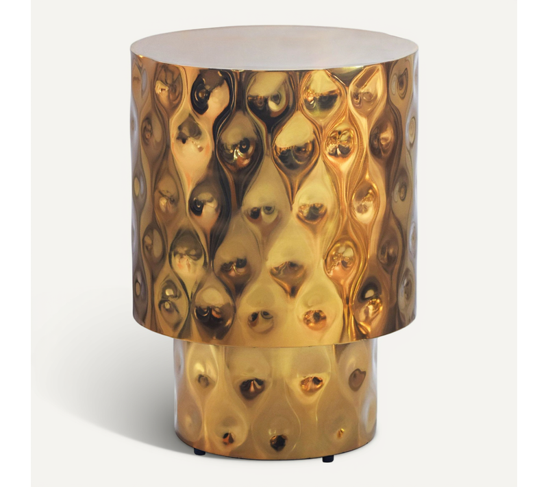 Table D'appoint 36cm Table Basse De Salon Design Table Basse Métal Alu Ronde Doré