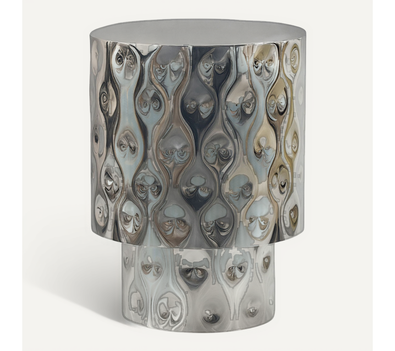 Table D'appoint 36cm Table Basse De Salon Design Table Basse Métal Alu Ronde Argenté