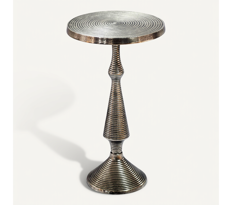 Table D'appoint Alu Argent 30cm Métal Table Basse Table Salon Table Décorative