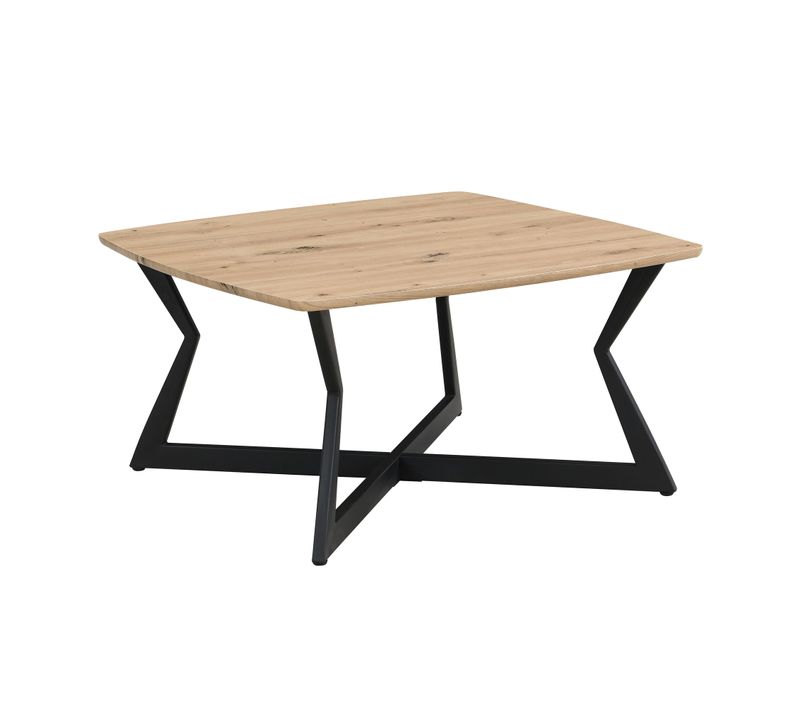Table Basse 75cm Aspect Chêne Carrée Table De Salon Table D'appoint Séjour