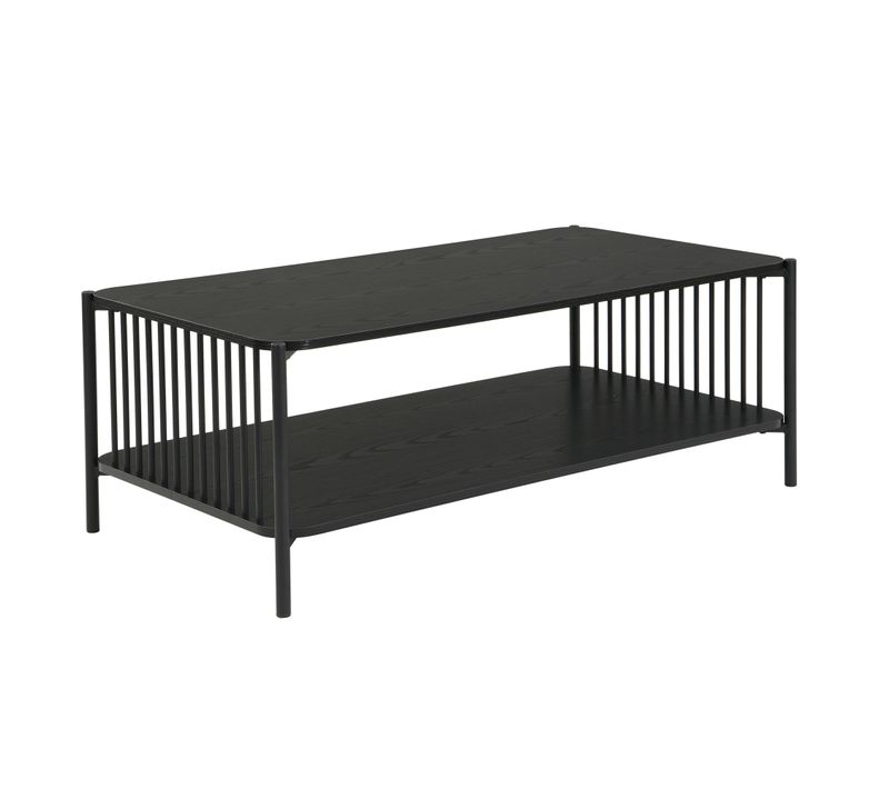 Table Basse 110cm Aspect Chêne Noir Table De Salon Table Séjour Table D'appoint