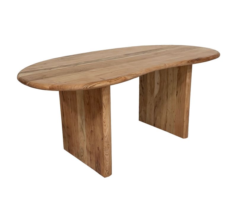 Bureau 180 Cm Bois Massif Table De Bureau Table D'ordinateur Forme De Rein Homeoffice