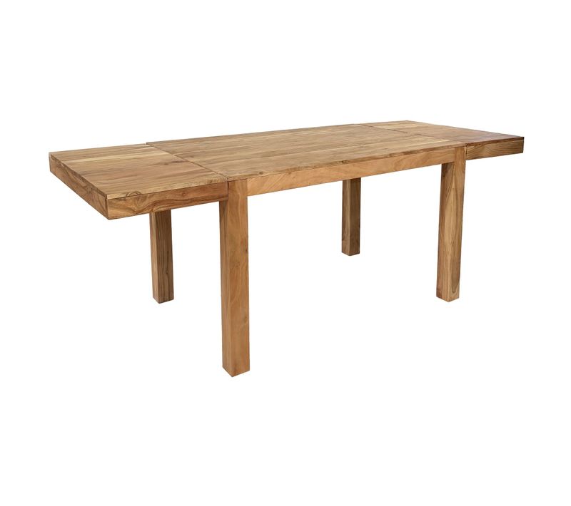 Table De Salle À Manger Extensible 160 - 240cm Bois Massif Table De Cuisine Fait Main Marron clair