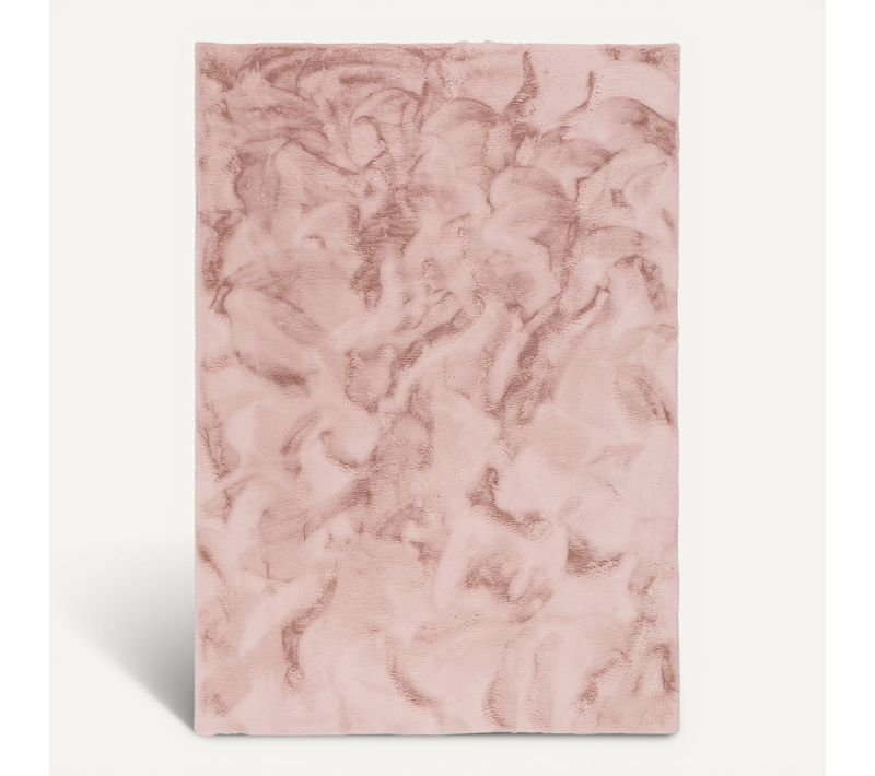Tapis En Fourrure Plush 140x180cm Vieux Rose