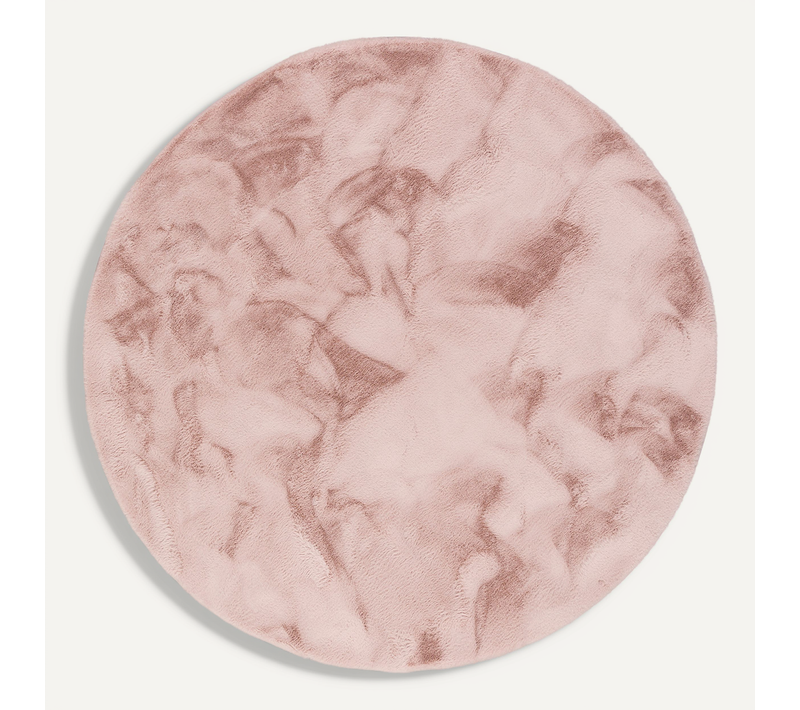 Tapis En Fourrure Plush Rond 160cm Vieux Rose
