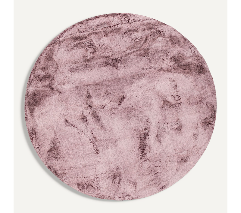 Tapis En Fourrure Plush Rond 160cm Violet