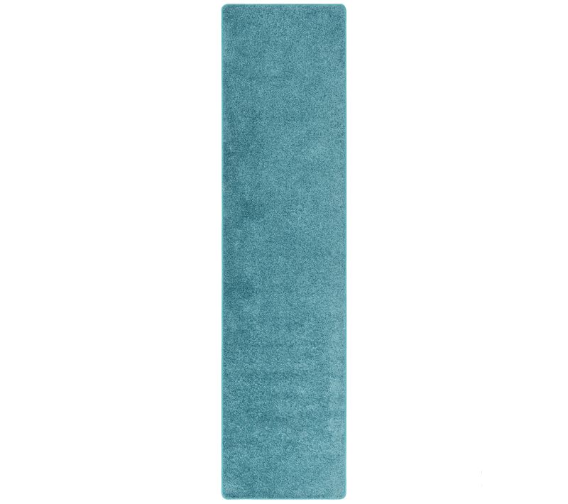 Tapis à Poils Longs Couloir Cottage 80x400cm Bleu