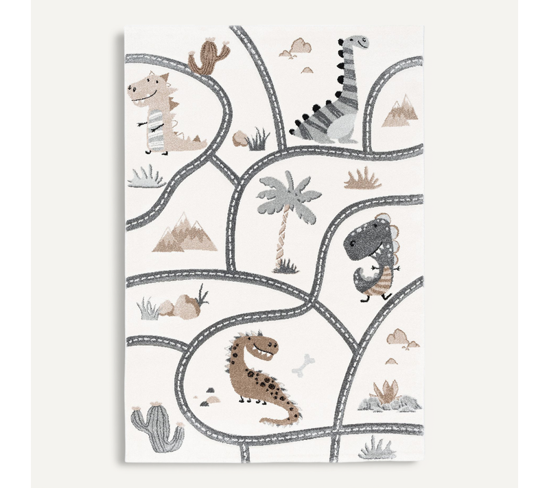 Tapis Maui Kids Pour Enfants Dino Rues 120x170cm