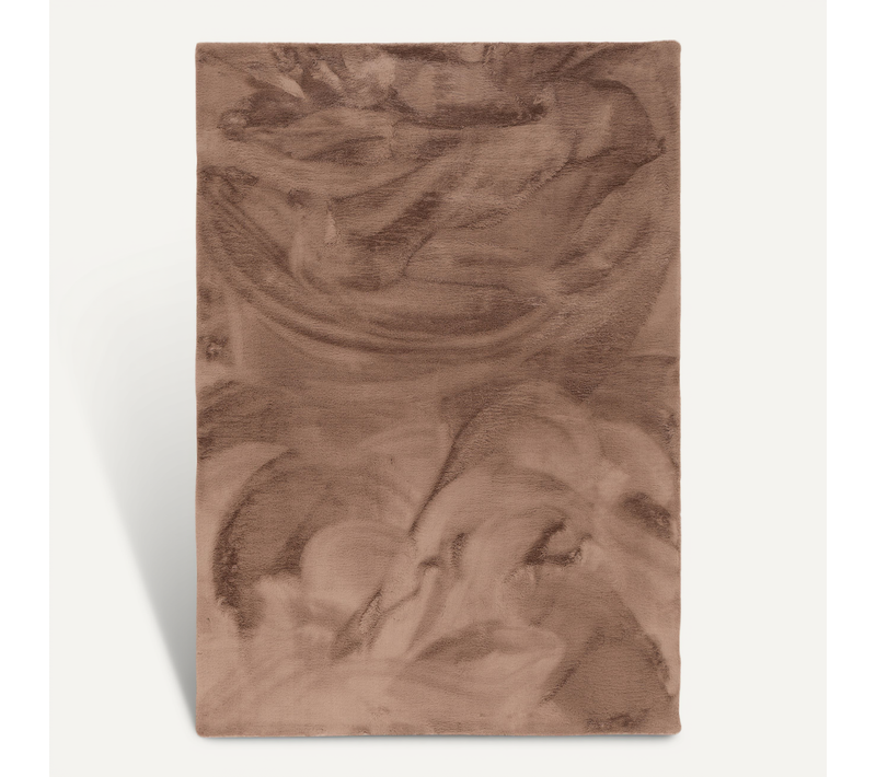 Tapis En Fourrure Plush 120x170cm Brun