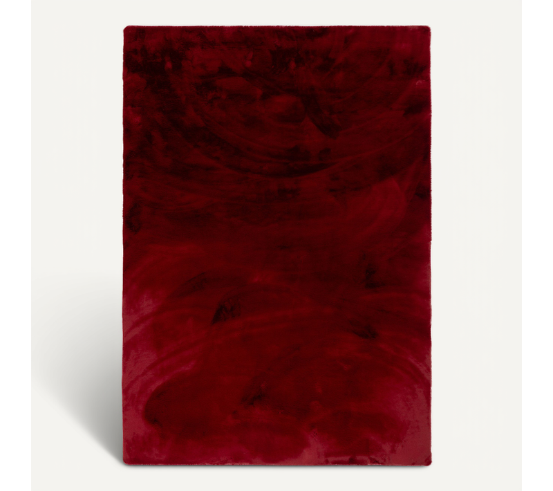 Tapis En Fourrure Plush 120x170cm Rouge