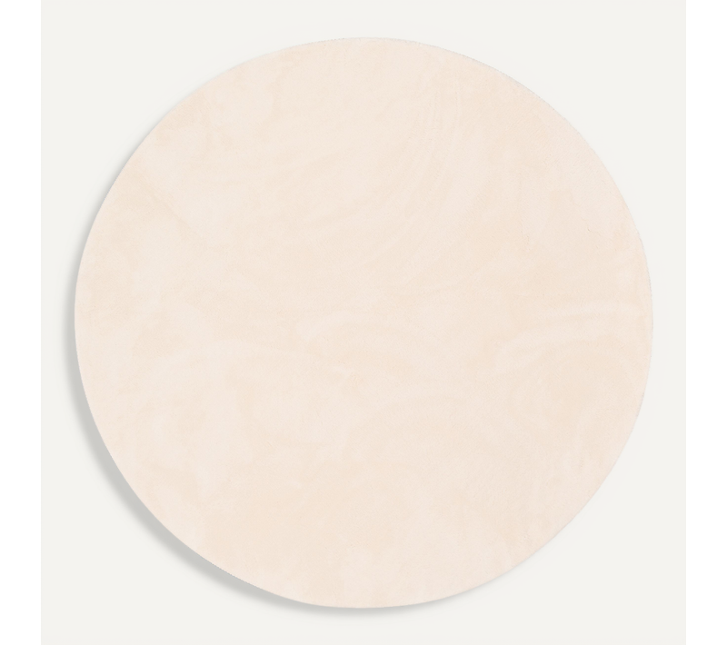 Tapis En Fourrure Pearl Rond 120cm Beige
