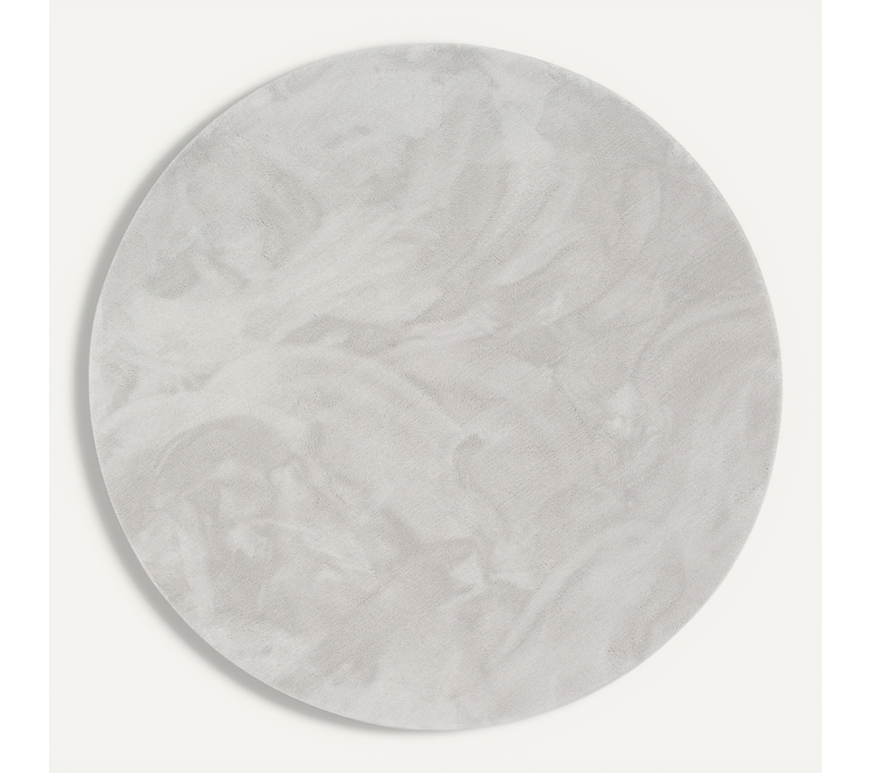 Tapis En Fourrure Pearl Rond 120cm Gris