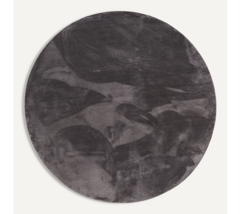 Tapis En Fourrure Pearl Rond 160cm Anthracite