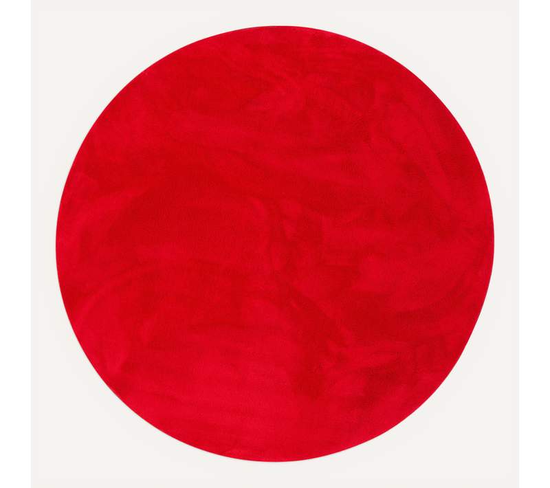 Tapis En Fourrure Pearl Rond 160cm Rouge