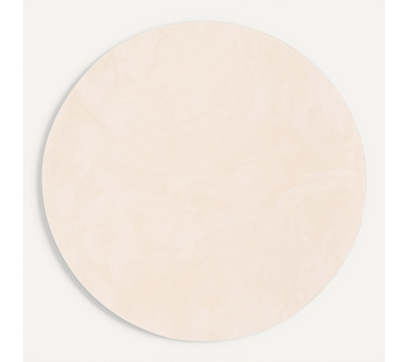 Tapis En Fourrure Pearl Rond 200cm Beige