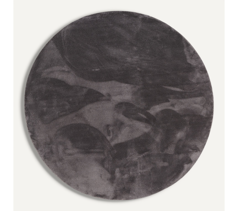 Tapis En Fourrure Pearl Rond 200cm Anthracite