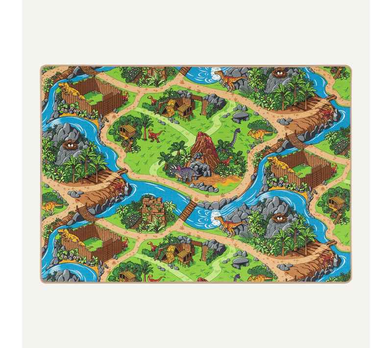 Tapis Rues Pour Enfants Dinosaures 100x100cm