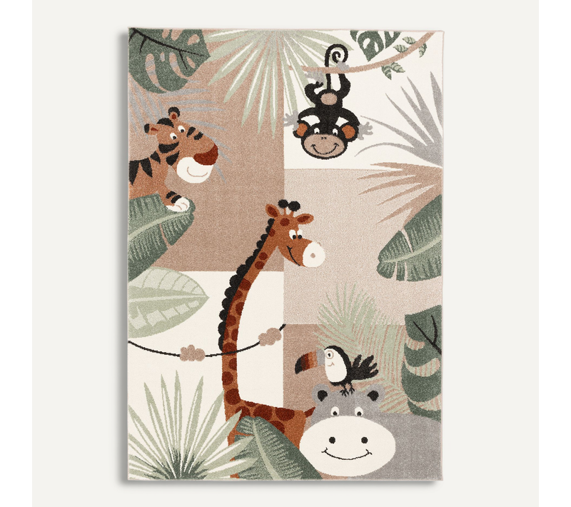 Tapis Pour Enfants Softstar Kids Animaux 160x230cm Vert