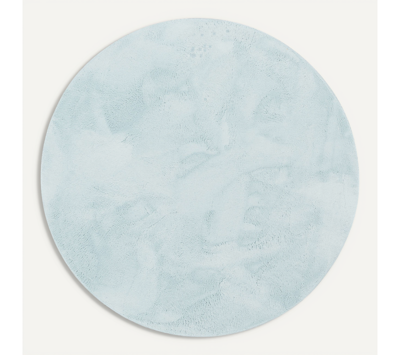 Tapis En Fourrure Pearl Rond 120cm Bleu