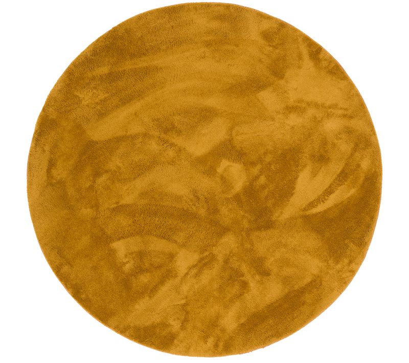 Tapis En Fourrure Pearl Rond 160cm Jaune