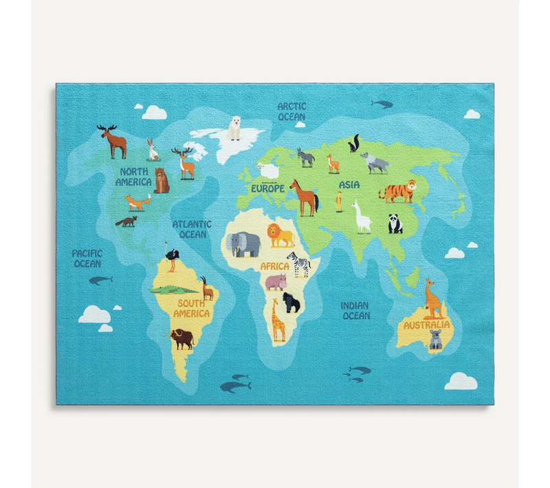Tapis Happy Life D'apprentissage, Bleu, 160x220 Cm