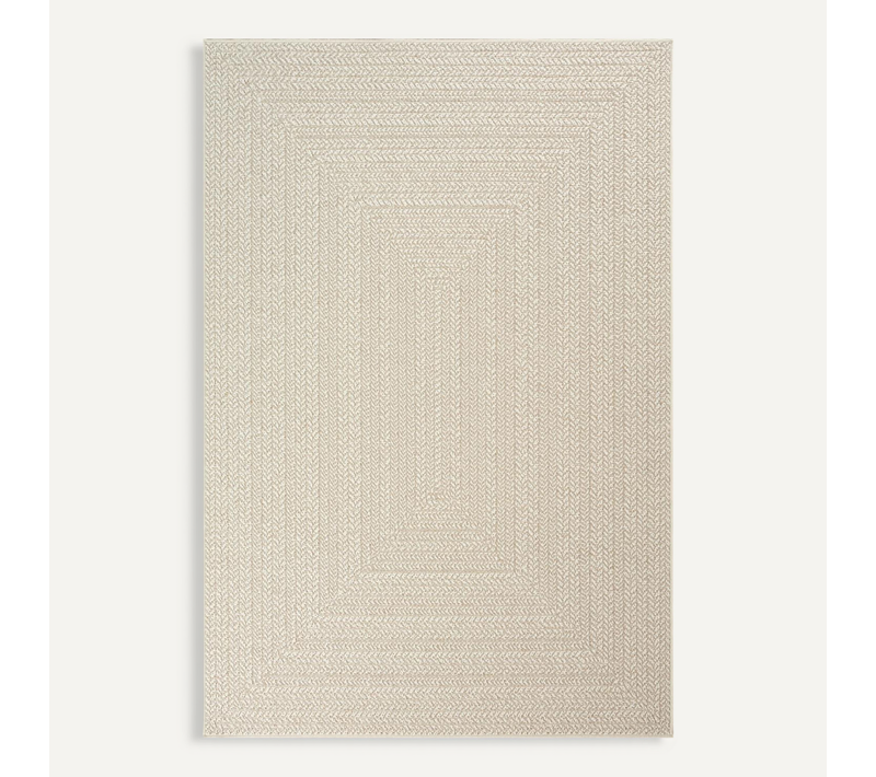 Tapis Kansas Extérieur Jute Optique Terrasse - Crème - 80x250 Cm