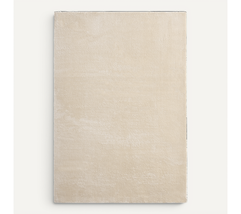 Tapis Moelleux Poils Courts, Antidérapant, Lavable, Soft, Beige, 80 X 150 Cm