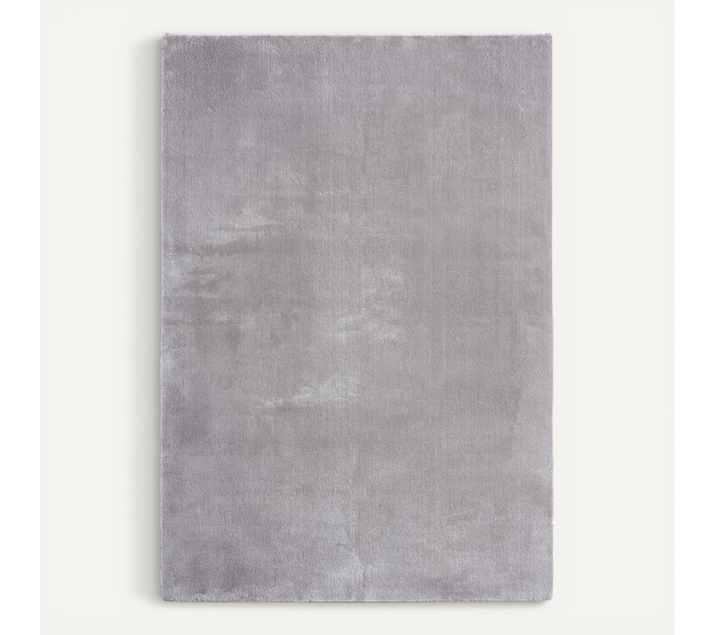 Tapis Moelleux Poils Courts, Antidérapant, Lavable, Soft, Gris, 80 X 150 Cm