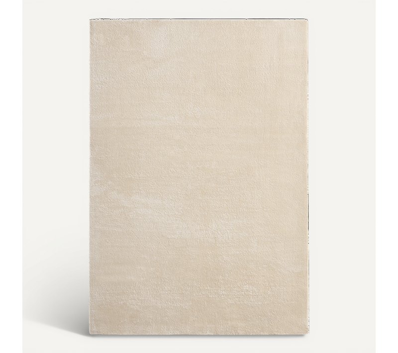 Tapis Moelleux Poils Courts, Antidérapant, Lavable, Soft, Beige, 140 X 200 Cm