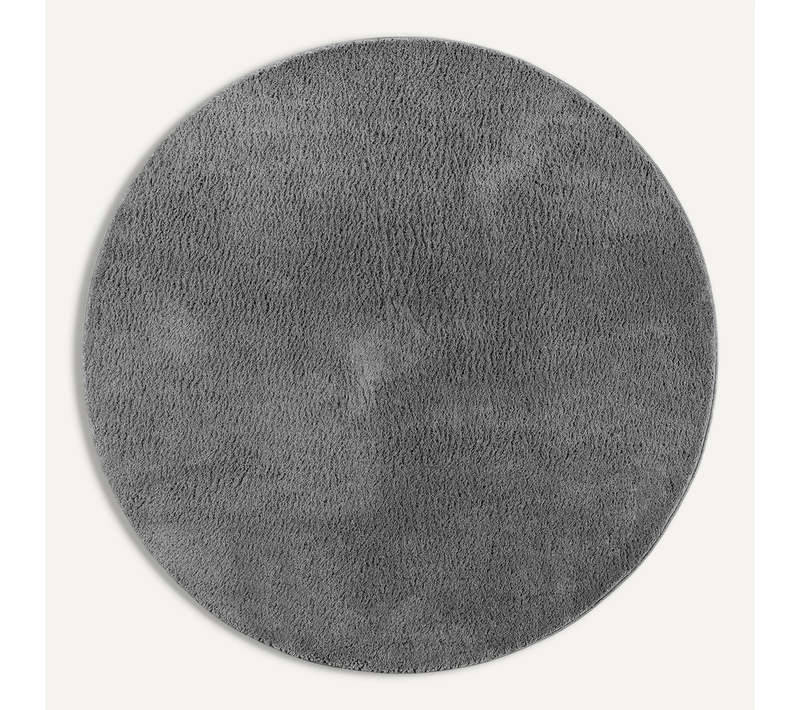 Tapis Moelleux Poils Courts, Antidérapant, Lavable, Soft, Anthracite, 200 Cm
