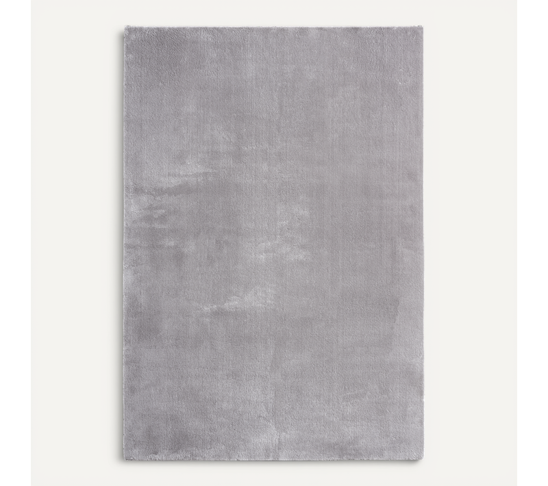 Tapis Moelleux Poils Courts, Antidérapant, Lavable, Soft, Gris, 240 X 340 Cm