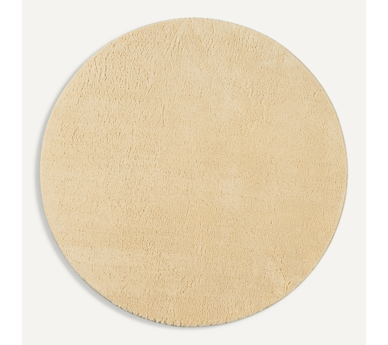 Tapis Moelleux Poils Courts, Antidérapant, Lavable, Soft, Or, 120 X 120 Cm