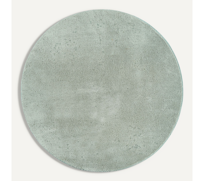 Tapis Moelleux Poils Courts, Antidérapant, Lavable, Soft, Vert, 120 X 120 Cm