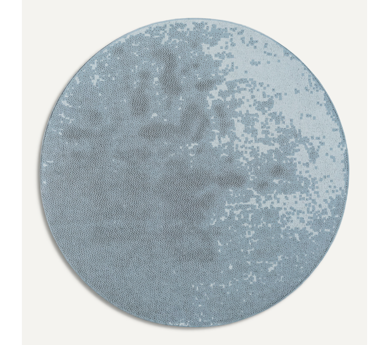 Tapis Moelleux Poils Courts, Antidérapant, Lavable, Soft, Bleu, 120 X 120 Cm